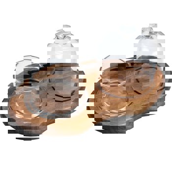 VASSOIO LEGNO C/CUPOLA SERVI TARTUFI