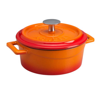 CASSERUOLA 2M 24 C/COP.GHISA ARANCIO