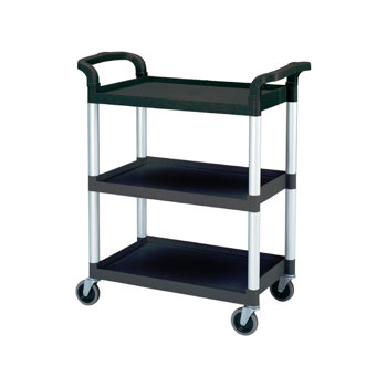 CARRELLO 3P.NERO POLIPR.62,5x41xh86