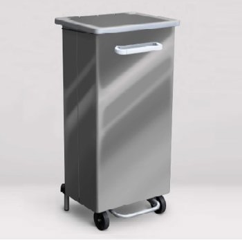 PATTUMIERA C/2 RUOTE 110lt.INOX NEW