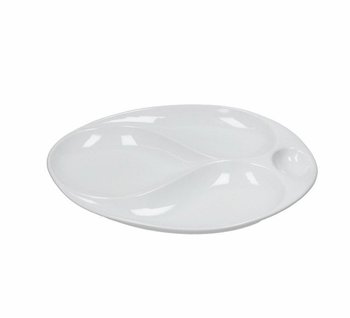 PIATTO OVALE 4 SC.34x29 BIANCO GOURMET