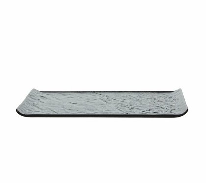PIATTO RETTANGOL.26x13 NERO VULCANIA