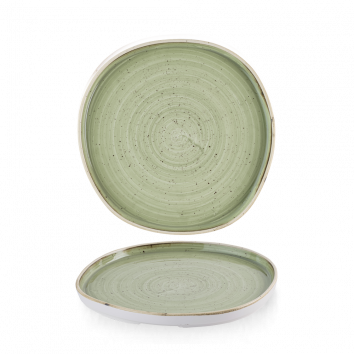 Piatto con Bordi 21cm Organic Verde - Linea Churchill Stonecast - Porcellane
