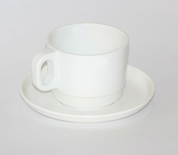 TAZZA COLAZIONE C/PIATTO MELAM. BIANCA