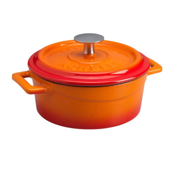 CASSERUOLA 2M 28 C/COP.GHISA ARANCIO