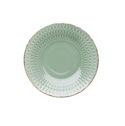 PIATTO PANE 16 VERDE F/ORO CONTESSA