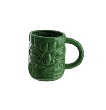 MUG TIKI C/MANICO 45cl.VERDE h.11