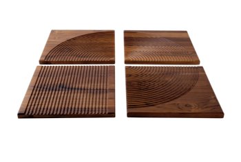 SET 4 TAGLIERI 28x28 TEAK DIVER.BUFFET