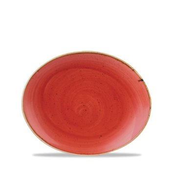 PIATTO OVALE 19x16 ROSSO STONECAST