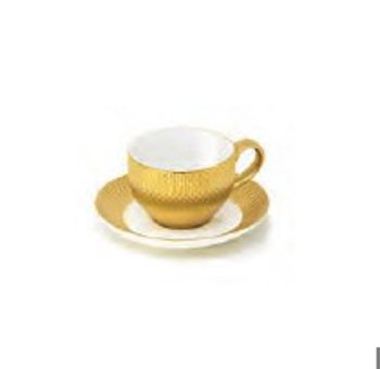 TAZZA CAFFE' C/P.DERAS 8cl.ORO/BIANCO