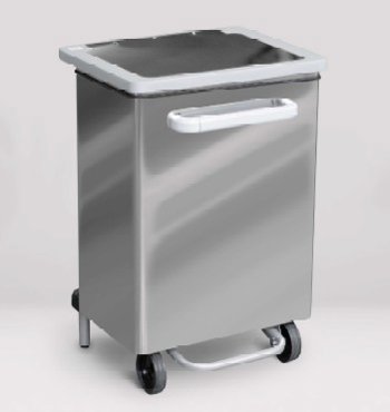 PATTUMIERA C/2 RUOTE 70lt.INOX NEW