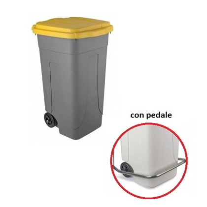 CONTENITORE 80lt.C/PEDALE COPER.GIALLO