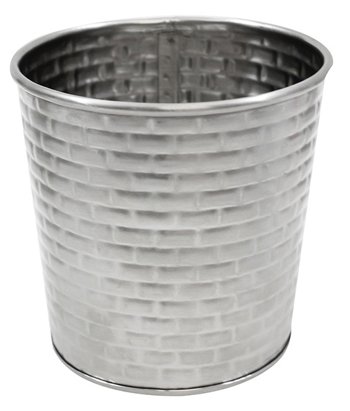 MINI VASETTO TONDO INOX LAVORATO 9x9h