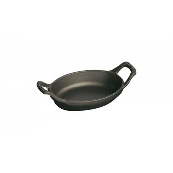 PIATTO OVALE NERO 15cm.GHISA STAUB