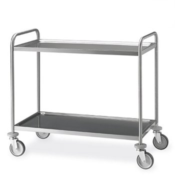 CARRELLO 2P. INOX PIANI STAMPATI 100x50