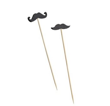 C/100 STECCHI MUSTACHE  12cm.BAMBOO