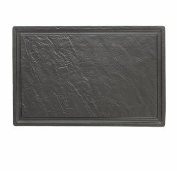 PIATTO RETTANGOL. 42x28 NERO  VULCANIA