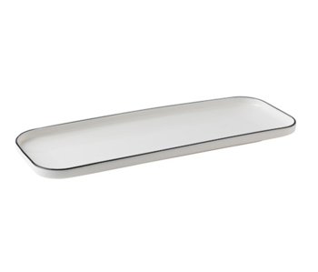 PIATTO RETT.32x12 C/BOR.IMP.FILO NERO