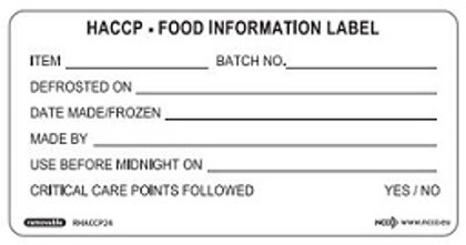 C/500 ETICHETTE REMOVIBILI HACCP 50x90