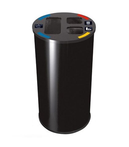 CONT.RIFIUTI 3 SCOMP.60lt.NERO PROBBAX