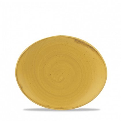 PIATTO OVALE 19x16 GIALLO STONECAST