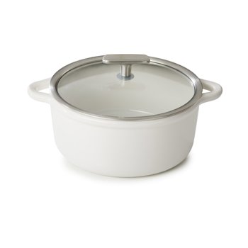 CASSER INDUZ. 22cm BIANCA C/COP VETRO