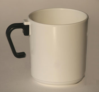 MUG C/MANICO MELAMINA BIANCA ROS