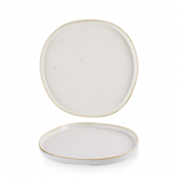Piatto Bordato 21 cm Organic Bianco - Churchill Stonecast in Porcellana