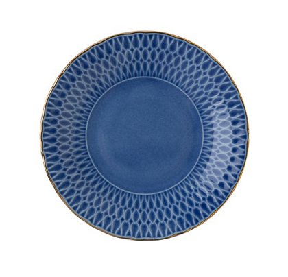 PIATTO PANE 16 BLU F/ORO CONTESSA