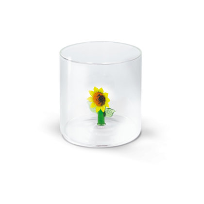 BICCHIERE 250cc.VETRO DEC.GIRASOLE