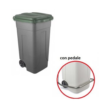 CONTENITORE 80lt.C/PEDALE COPER. VERDE