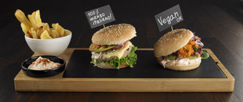 SET HAMBURGER 4pz.MELAMINA E BAMBOO