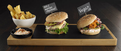 SET HAMBURGER 4pz.MELAMINA E BAMBOO