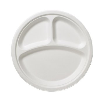 C/50 PIATTO TONDO 3 SC.26cm.POLPA BIANCO NO PFAS