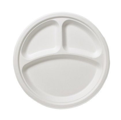 C/50 PIATTO TONDO 3 SC.26cm.POLPA BIANCO NO PFAS