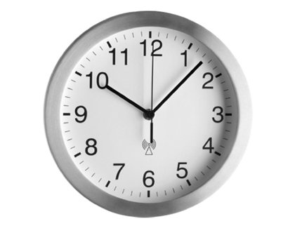 OROLOGIO PARETE Ø25cm RADIOCONTR. BCO-ALLUM.