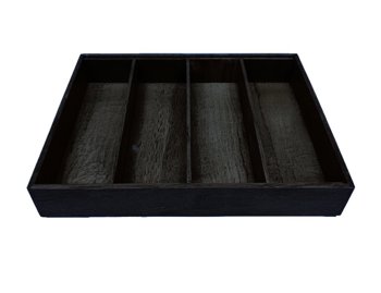 PORTA POSATE 4 SCOMPARTI LEGNO NERO