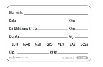 C/250 ETICHETTE DISSOLVENTI 51x75mm.