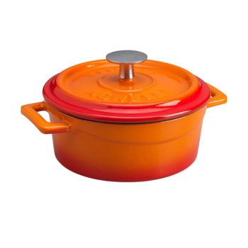 CASSERUOLINA 2M 14 C/COP.GHISA ARANCIO